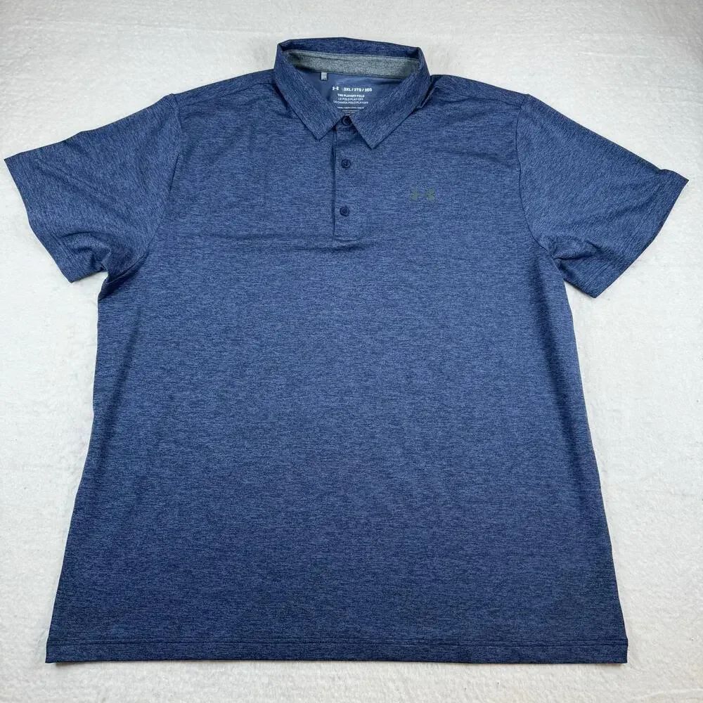 Under Armour Polo Shirt Mens Size 3XL Blue Playoff Golf Solid Stretch Wicking